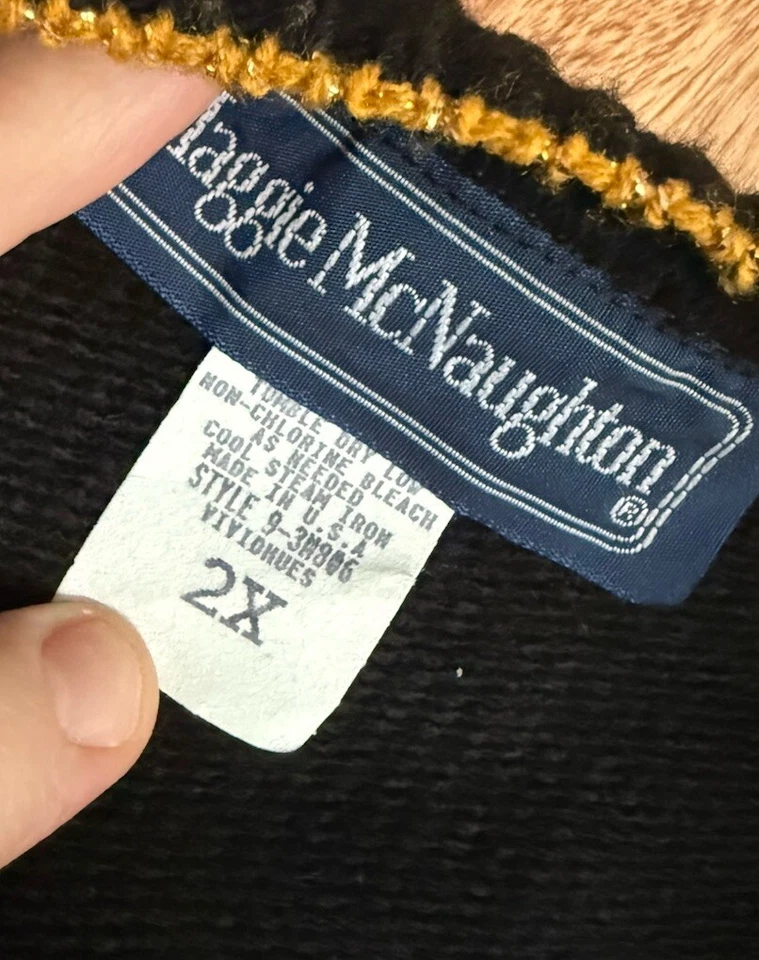 Vintage Norton McNaughton Womens 2X plaid Red Button Gold Knit Best USA MADE - Imagem 2 de 4