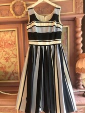 Dolce & Gabbana Dress Striped Women Size 38 Cotton Blue