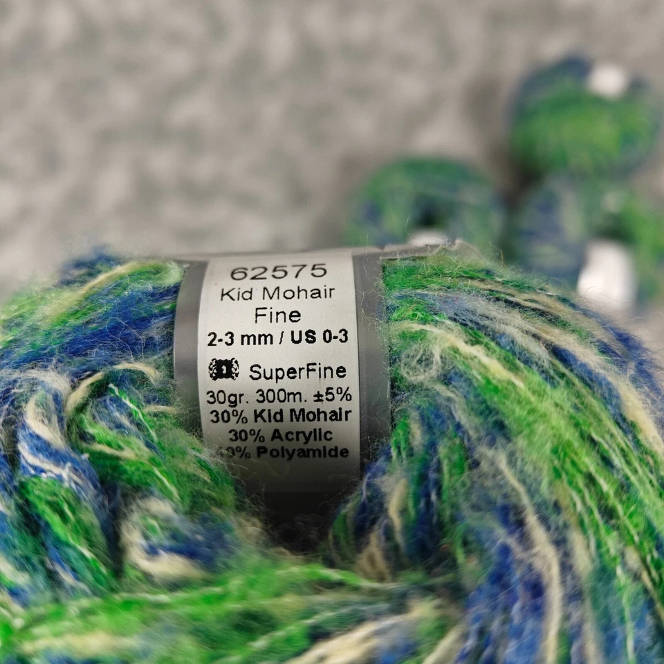 Ice Yarns Kid Mohair Fine Blue Green SuperFine Yarn Lot of 4 🌿 🧶 - Image 4 of 4