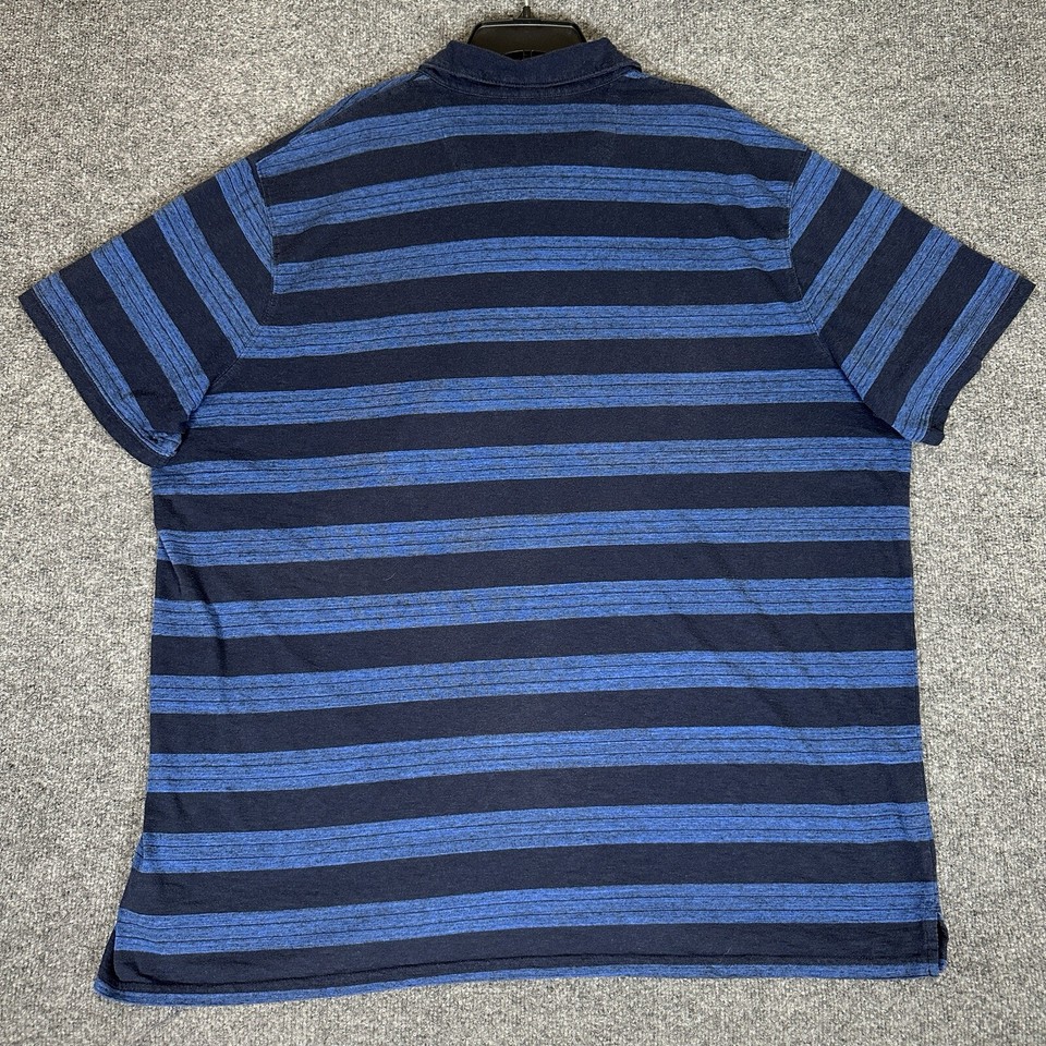 Mutual Weave Polo Shirt Mens 4XLT Blue Navy Striped Short Sleeve Pullover Casual eBay