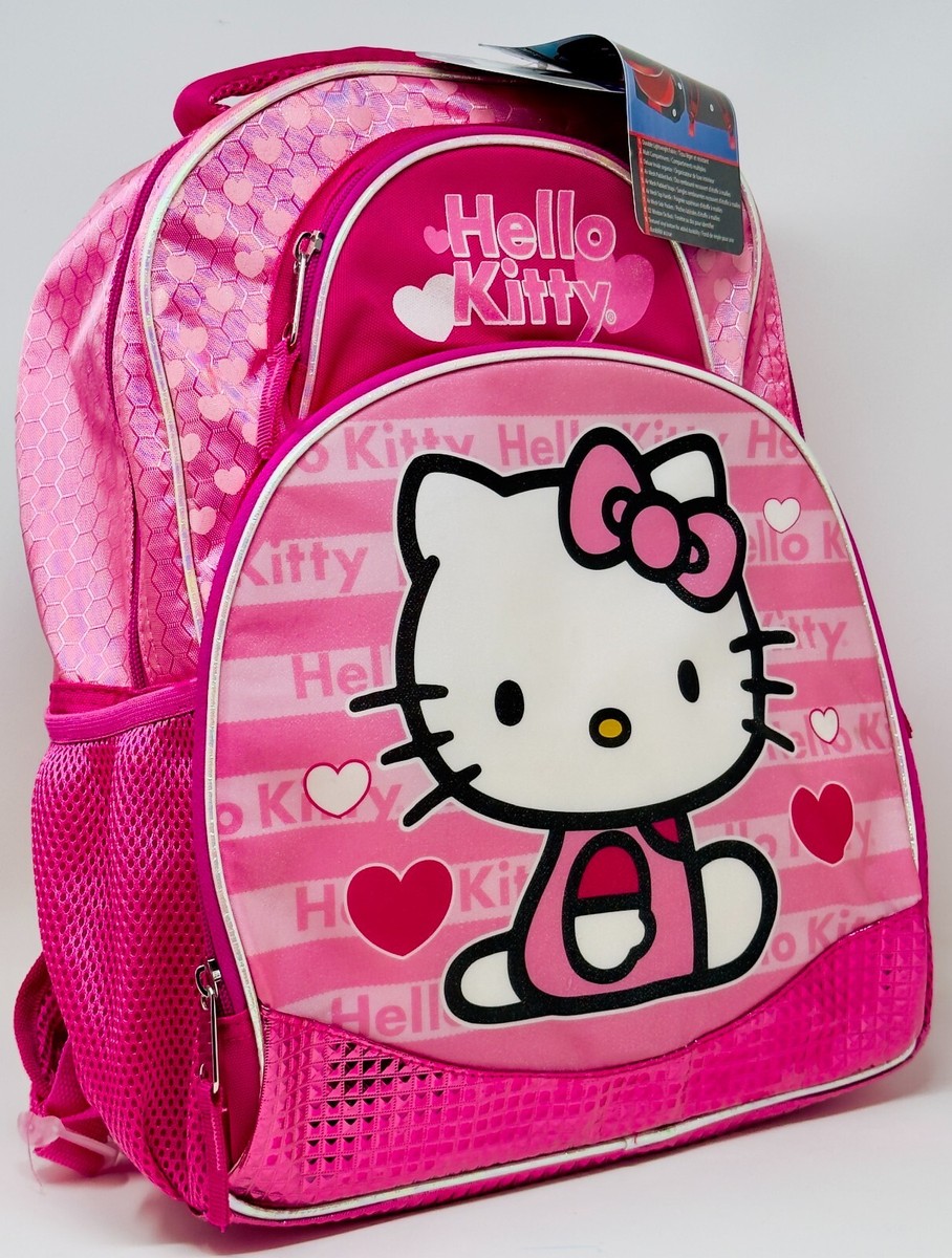 Hello kitty Deluxe Backpack With Rain Hood 2 in 1 | eBay