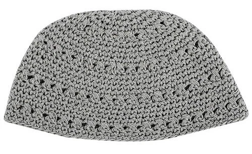 BIG JEWISH KIPPAH - Gray Grey - Large