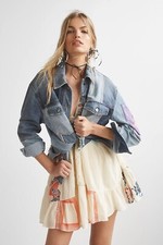 Free People Love Is Alive Denim Jacket Patchwork Rrp £298