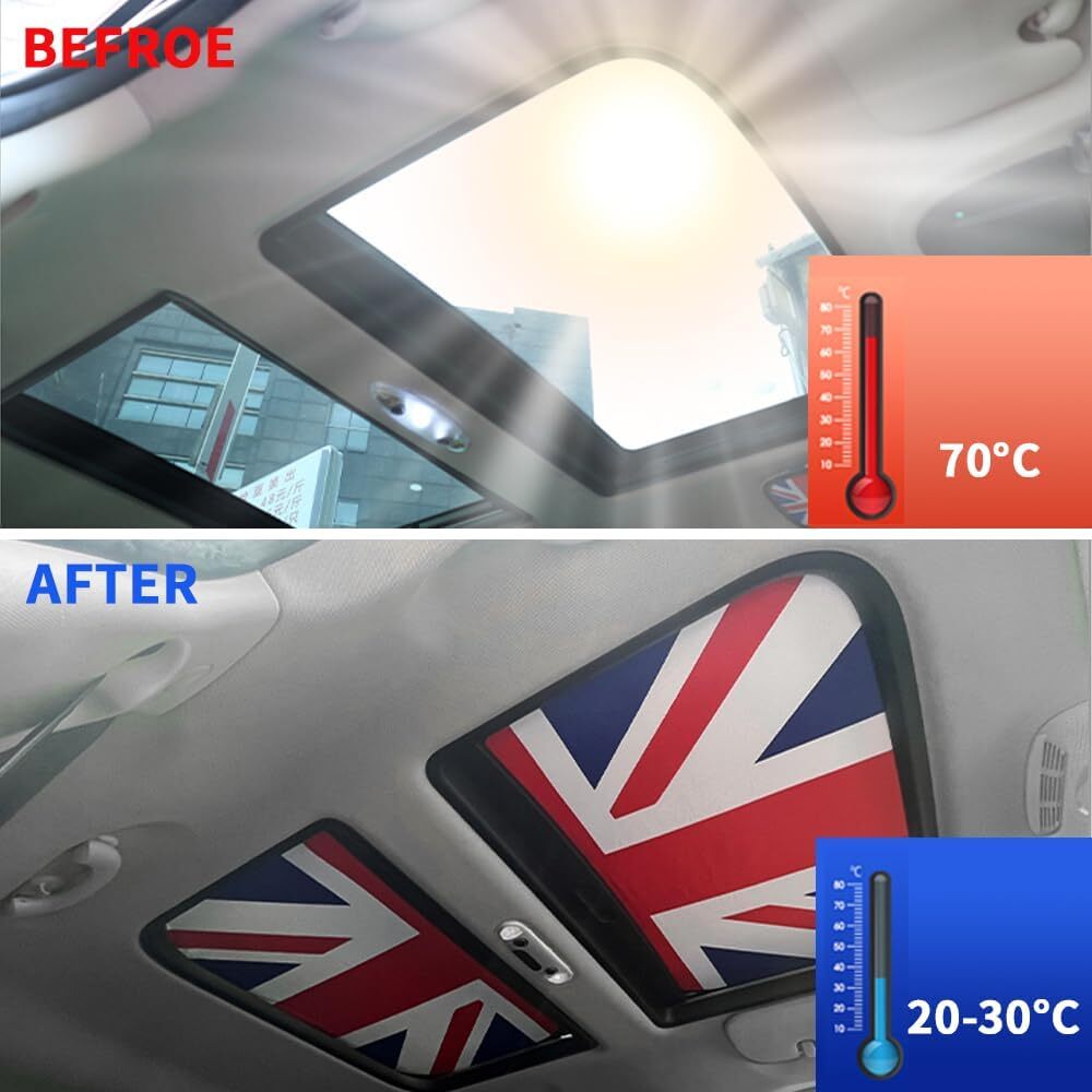 2x For Mini Cooper F54 F55 F56 Sunroof Sun Shade UV Heat Block Roof