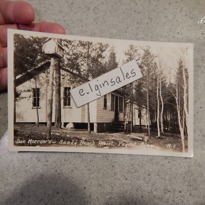 Doc Morrow's Sandy Beach Resort  Pequot, Minn MN Photo Postcard - Circa 1935