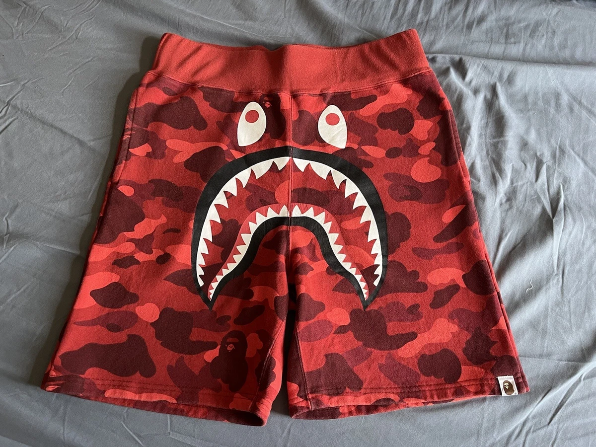 Bape Red Camo Shark Shorts Size M Supreme Chrome Hearts Kaws CPFM