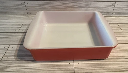 Vintage Pyrex PINK FLAMINGO #222 Square 8"x8"x2" Brownie Cake Baking Dish