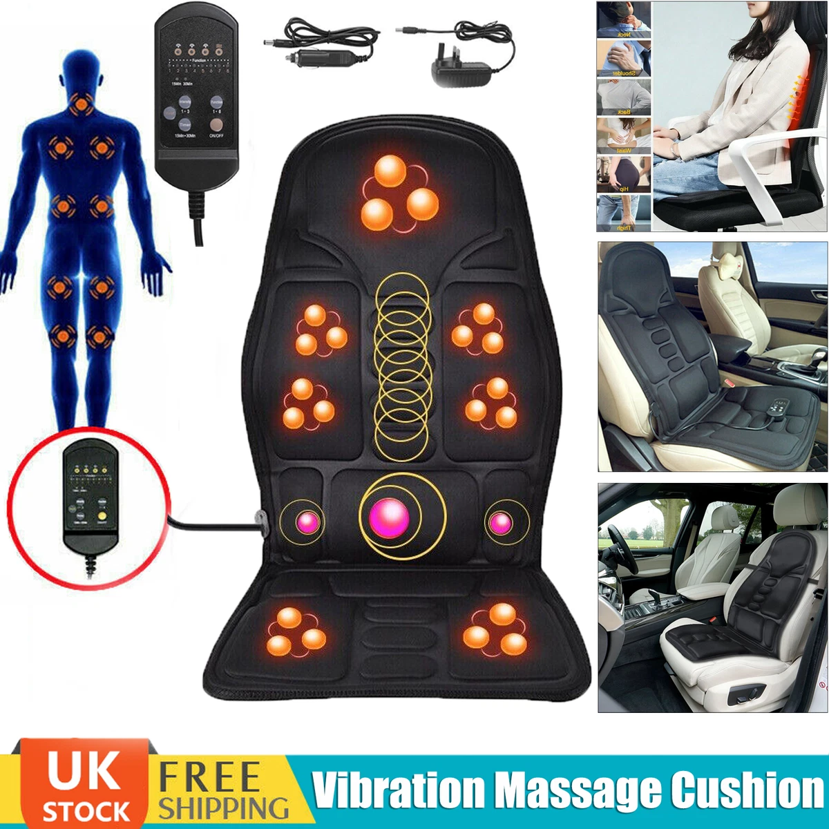 Car massage pad massage seat pad massage mat heat function vibration 12V