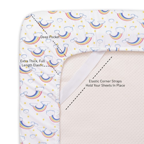 Rainbows, Clouds & Stars Kids Sheet Set Twin, Twin XL, Full - Bild 3 von 7