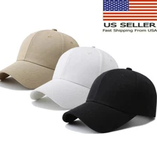 Cotton Baseball Cap Ball Dad Hat Plain Solid Washed Men Women Adjustable VC