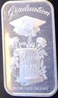 RARE VINTAGE 1973 "GRADUATION"-999  1 OZ OUNCE SILVER ART ROUND BAR COIN