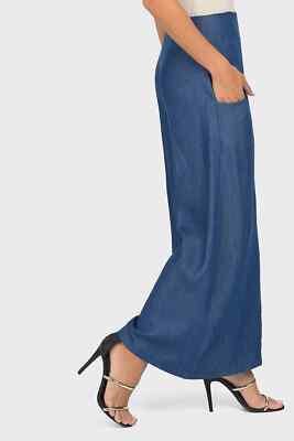 Joseph Ribkoff 192452 Denim Blue Wide Leg Pants | eBay