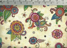 Quilting Treasures  Fiorella Floral on Yellow  100 Cotton Quilt Fabric BTY