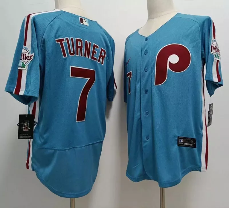 Trea Turner Jersey Number 7 8 All Over Printed Trea Turner Shirts  Philadelphia Phillies Powder Blue Jerseys Mlb Trea Turner Usa Jersey Trea  Turner Baseball Uniform NEW - Laughinks