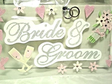 Large Lot Creative Touch Sticker Bride & Groom 12 Sheets Jewel Ring Bouquet