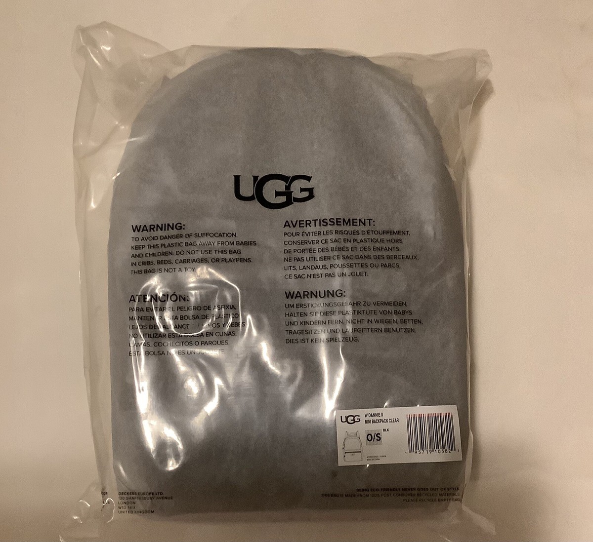 UGG Dannie II Mini Backpack Clear Black Fur New With Tags UGG Dannie II Mini Backpack Clear Black Fur New With Tags