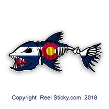 Colorado Bone Fish Flag Sticker CO Fishing Kayak Boat Car Truck Cup Cooler Decal