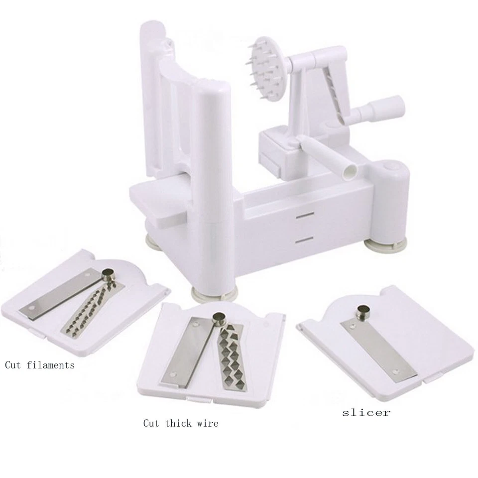 3 hojas espiralizador de espaguetis calabacín fideos de frutas 3 en 1 Foto 3 de 4