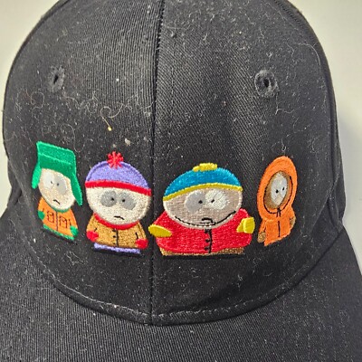 Kenny　① Damaged* South Park HUF Baseball Hat Cap Black Strapback Cartman