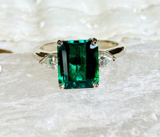 Natural Emerald Ring 925 Sterling Silver Ring Handmade Ring Wedding Ring