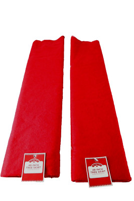 New Holiday Time Tree Skirts 48 inch Felt 2 Christmas Red Scallop Edge Round