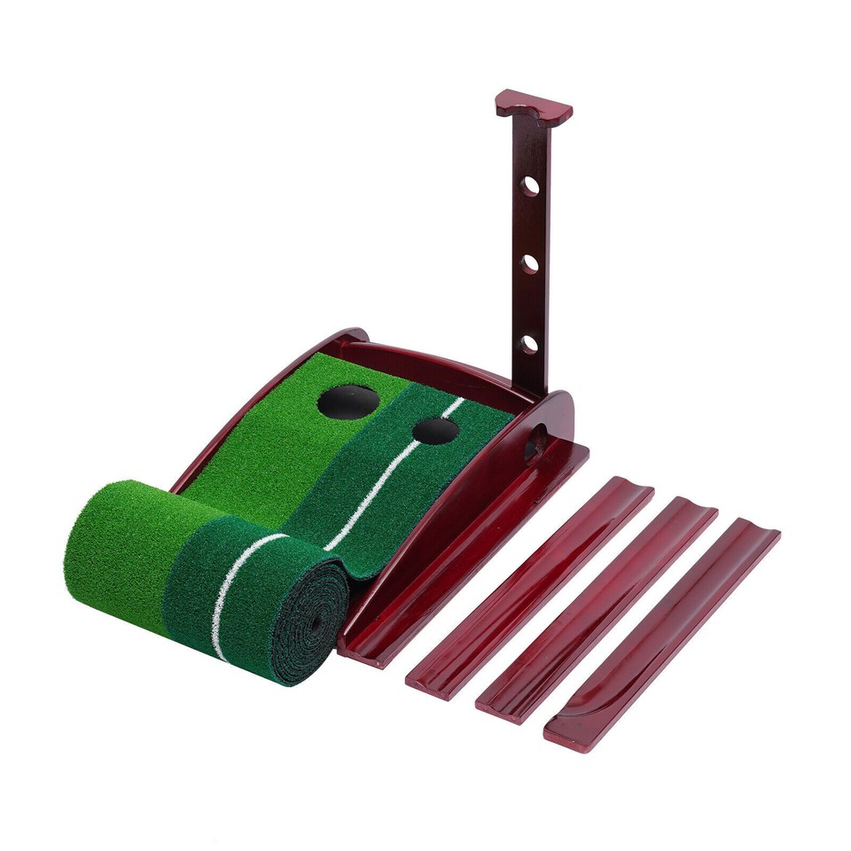 Indoor Golf Putting Green Practice Mat Exerciser W/Auto Ball Return