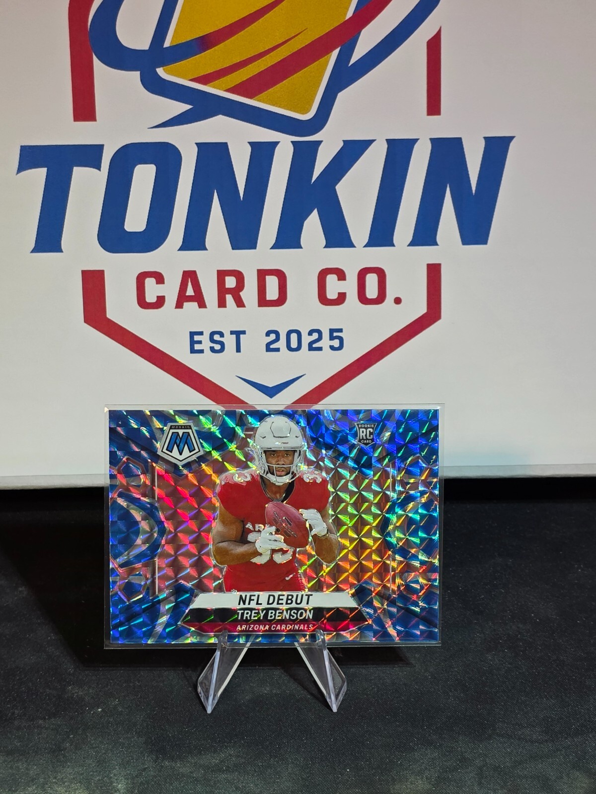 2024 Panini Mosaic - NFL Debut Trey Benson #277 Reactive Blue Mosaic Prizm (RC)