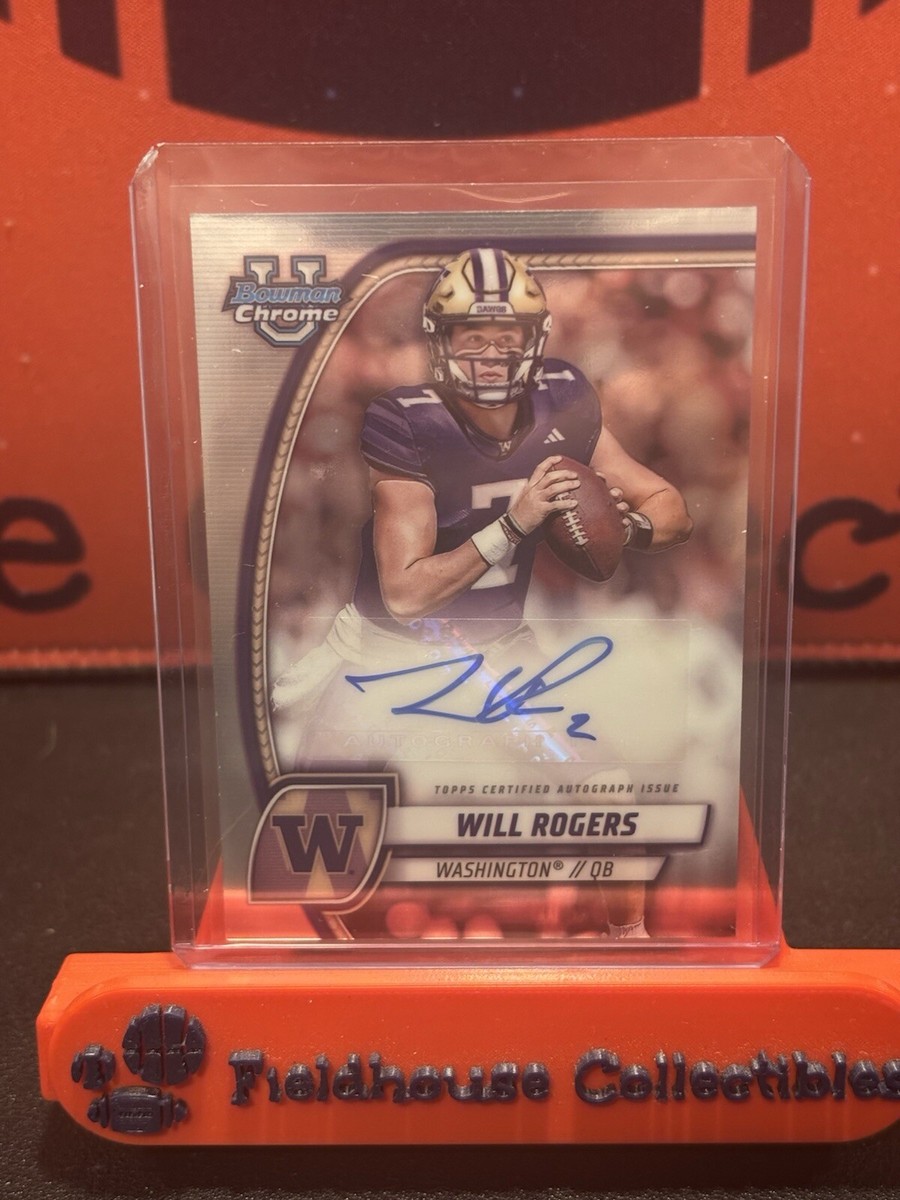 Will Rogers 2024 Bowman University Chrome Auto RC Card