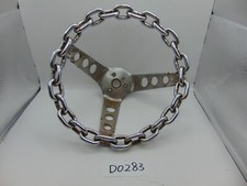 Vintage Lowrider Chain Steering Wheel 9 12 Round 5 Deep 1970s Chrome Rust Vintage Lowrider Chain Steering Wheel 9 12 Round 5 Deep 1970s Chrome Rust