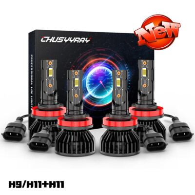 For Chrysler Town & Country 2010-2016 4x H11 H11 Bulbs LED Headlight Hi/Lo Beam