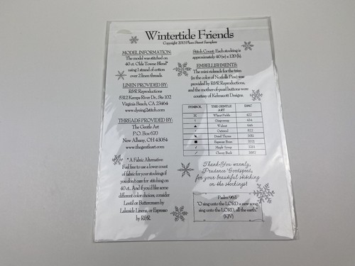 Plum street sampler Wintertide Friends Snowman Stockings Cross Stitch Pattern - Picture 3 of 3