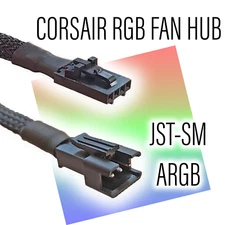 Corsair 4-Pin RGB Fan Hub to Phanteks/Lian-Li/Light Strip JST-SM ARGB Adapter