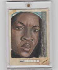 WALKING DEAD SEASON 6 MICHONNE SKETCH CARD BY ARTIST LIN ZY BUSCH (#1)  1/1!
