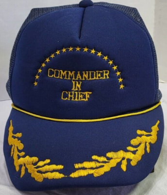 Commander In Chief Blue Trucker Cap Mesh Snapback Hat 