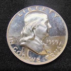 1959 Proof Franklin Half Dollar - Philadelphia - 90% Silver - BU Light Toning