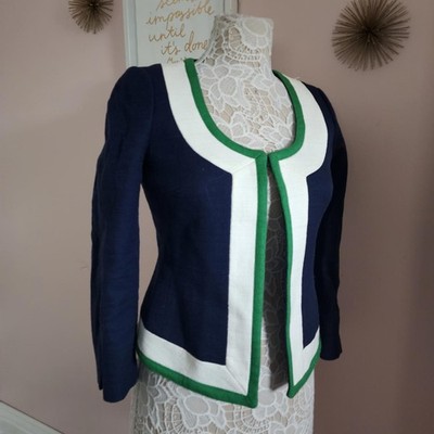 EUC Banana Republic Blazer Jacket green navy white love this 2