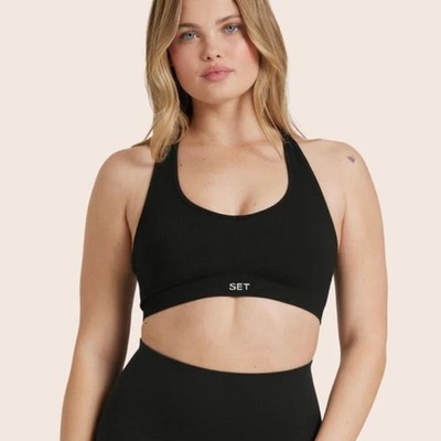 NWT SET ACTIVE Sculptflex Power Racer Bra in Onyx Size Small