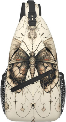 Sling Bag for Men Women Vintage Butterfly Boho Witchy Crossbody Backpack Casual
