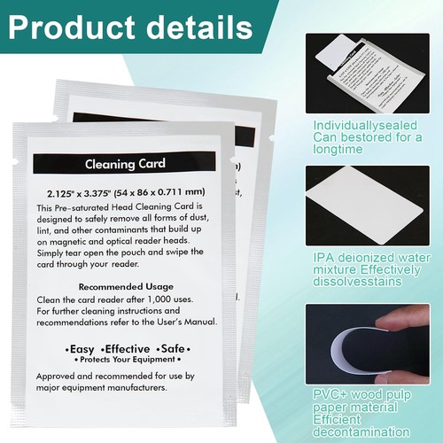 Carte de nettoyage pour imprimante d'étiquettes pour imprimante d'étiquettes 10-Pack3450 - Photo 4/8