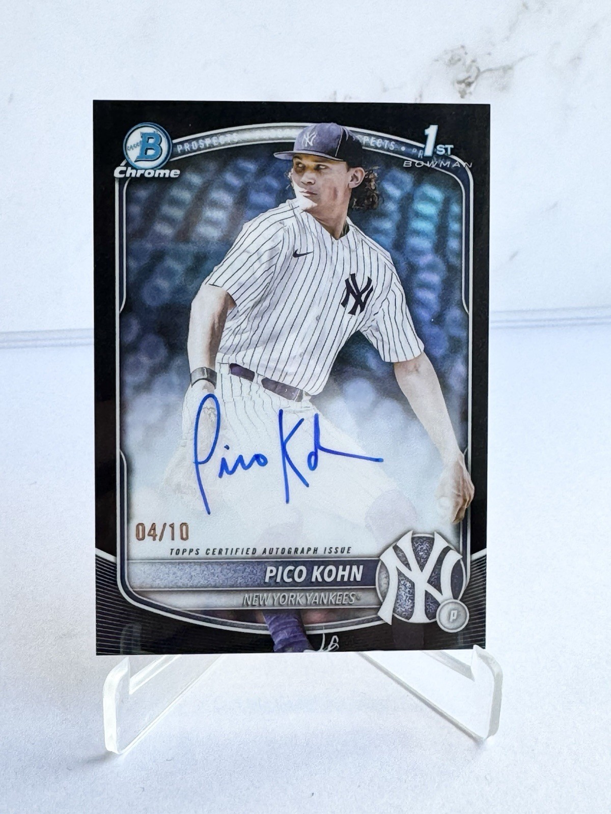Pico Kohn 2025 Bowman Draft Chrome TRUE BLACK REFRACTOR AUTO 4/10 CPA-PKO NY