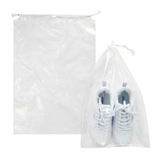 100 Pack 12x18 inch Plastic Drawstring Bags Transparent Shoe Bags for Travel ...