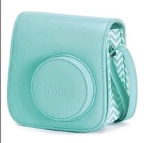 Fuji Film INSTAX mini 7s Camera CASE  STRAP Teal Chevron Instant Film GIFT GIRL