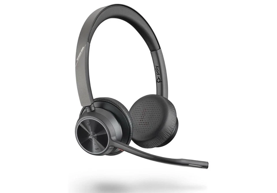 Poly Voyager 4320 Schwarz Bluetooth On-Ear Stereo Headset USB-C-Dongle Teams NEU