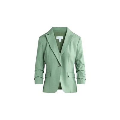 Sofia Jeans Women s Linen Blend Blazer with Scrunch Sleeves, Size 4X