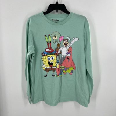 Nickelodeon Sponge Bob And His Friends Long Sleeve Shirt Pistachio Color Large
