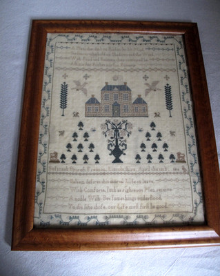 Antique English Needlework Sampler dated 1816 by Susannah Bycroft of Freiston