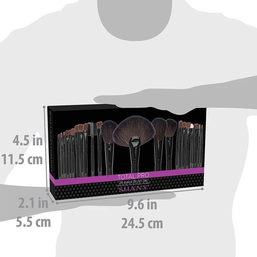 SHANY Juego de Cepillos Cosméticos Naturales Calidad Estudio con Bolsa de Cuero, 24 Unidades Foto 4 de 4