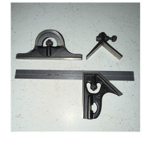 Brown & Sharpe Combination Square Set Heads w/ 12 in Steel Rule, Inch Grad