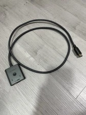 HDMI Switch 2 in 1 Out 4K@60Hz, WARRKY with 3.3ft Fixed Braided HDMI Cable