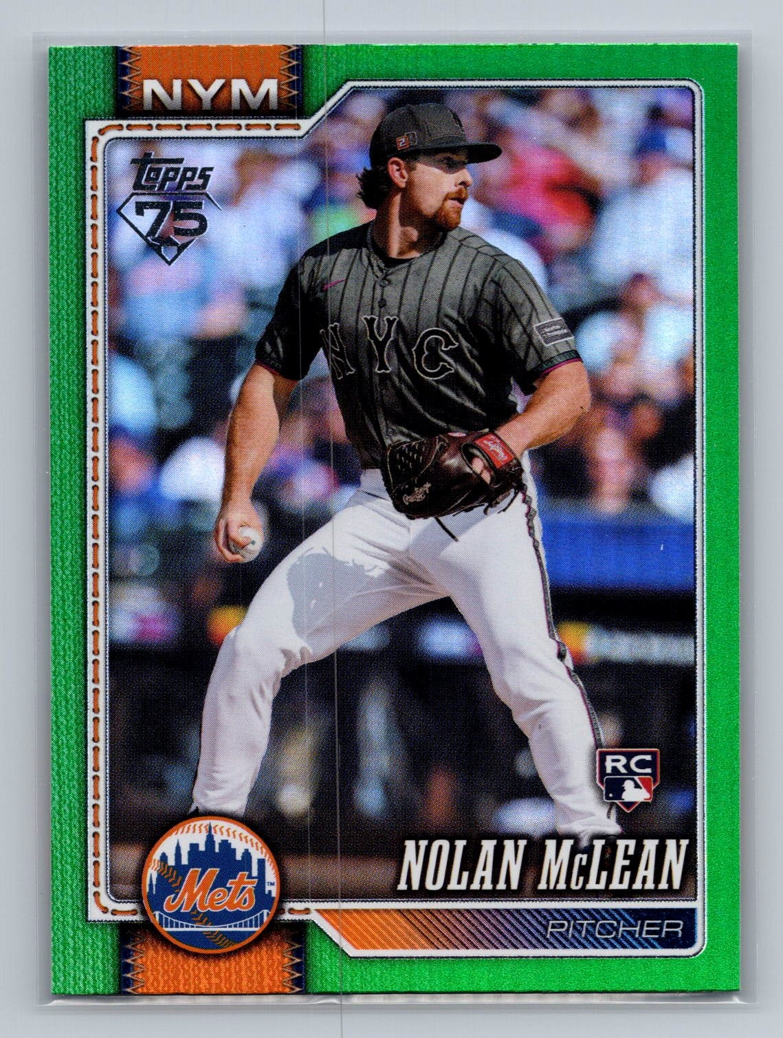 Nolan McLean 2026 Topps #214 Green Rainbow Foil #/99 Rookei RC